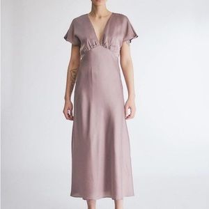 Stelen Cameron Satin Bias Cut Dress in Lilac Medium